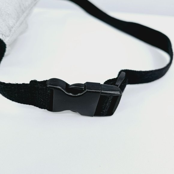 Zara Teddy Bear Fanny Pack Sling Back Metallic Silver Black Small Adjustable Fun - Picture 7 of 10